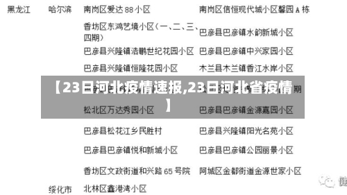 【23日河北疫情速报,23日河北省疫情】-第2张图片