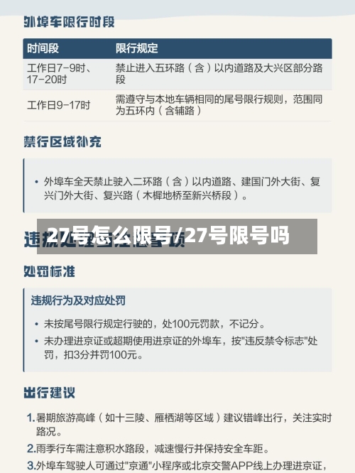 27号怎么限号/27号限号吗-第2张图片