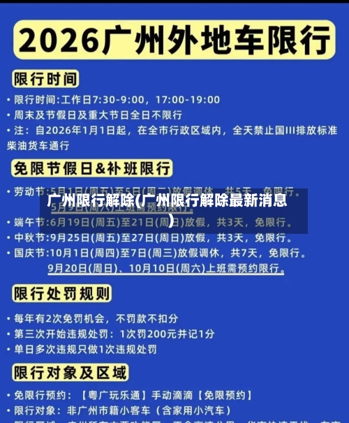 广州限行解除(广州限行解除最新消息)-第2张图片