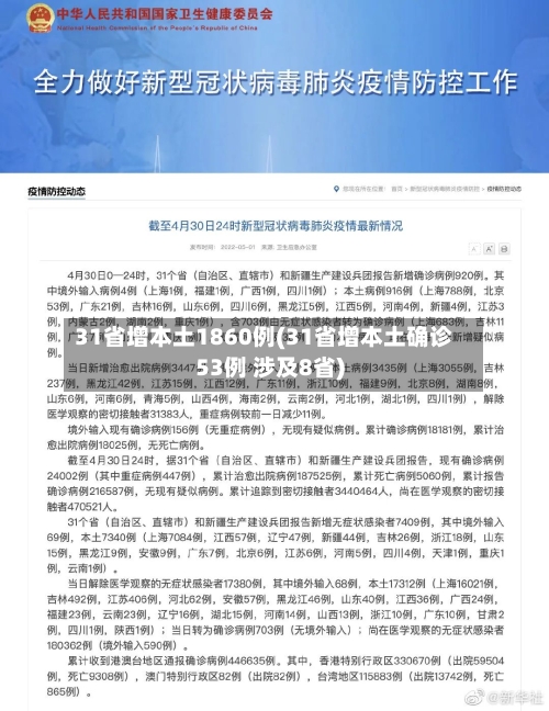 31省增本土1860例(31省增本土确诊53例 涉及8省)