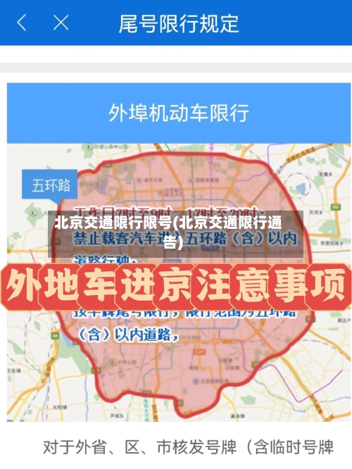 北京交通限行限号(北京交通限行通告)
