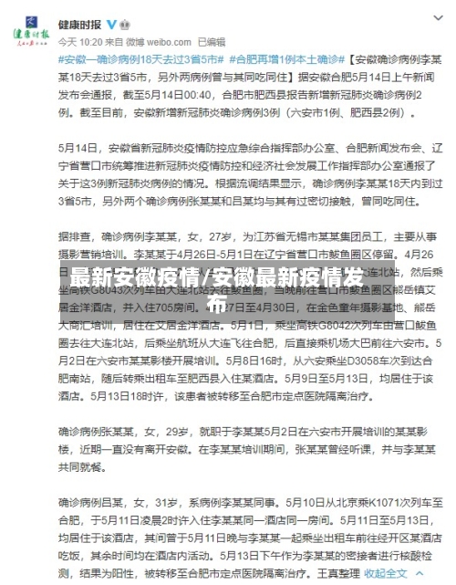 最新安徽疫情/安徽最新疫情发布