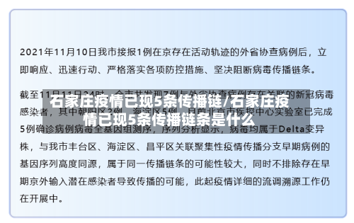 石家庄疫情已现5条传播链/石家庄疫情已现5条传播链条是什么