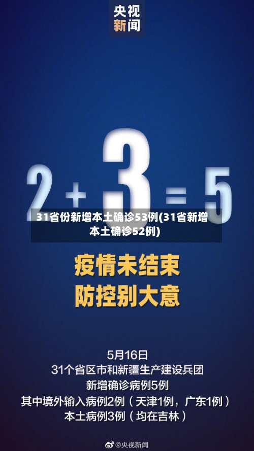 31省份新增本土确诊53例(31省新增本土确诊52例)-第2张图片