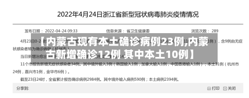 【内蒙古现有本土确诊病例23例,内蒙古新增确诊12例 其中本土10例】-第2张图片
