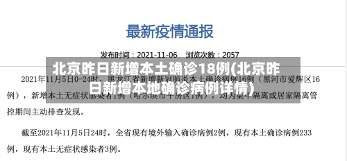 北京昨日新增本土确诊18例(北京昨日新增本地确诊病例详情)-第3张图片