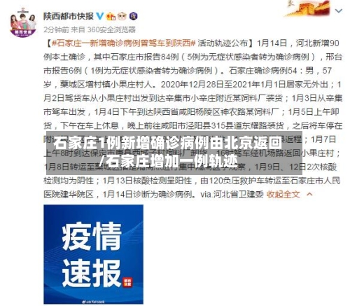 石家庄1例新增确诊病例由北京返回/石家庄增加一例轨迹