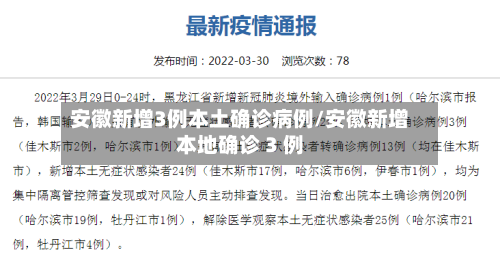 安徽新增3例本土确诊病例/安徽新增本地确诊 3 例-第2张图片
