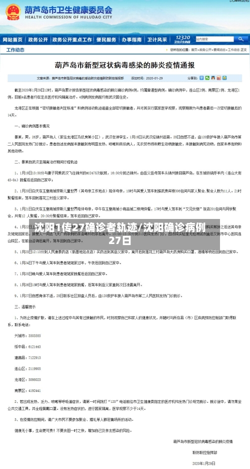 沈阳1传27确诊者轨迹/沈阳确诊病例27日-第2张图片