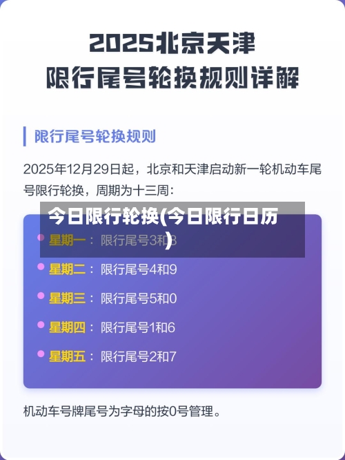 今日限行轮换(今日限行日历)-第3张图片
