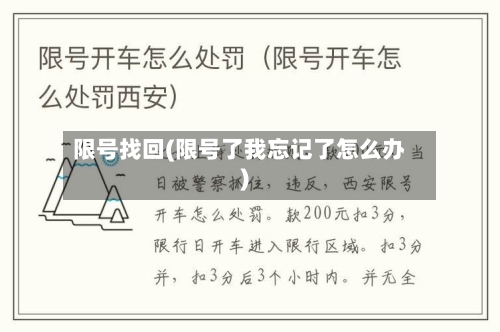 限号找回(限号了我忘记了怎么办)