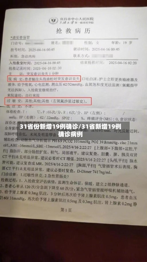 31省份新增19例确诊/31省新增19例确诊病例