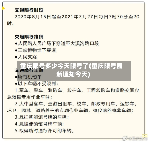 重庆限号多少今天限号了(重庆限号最新通知今天)-第2张图片