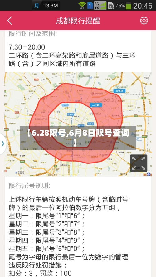【6.28限号,6月8日限号查询】