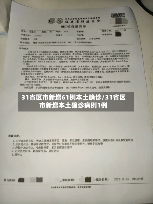 31省区市新增61例本土确诊/31省区市新增本土确诊病例1例