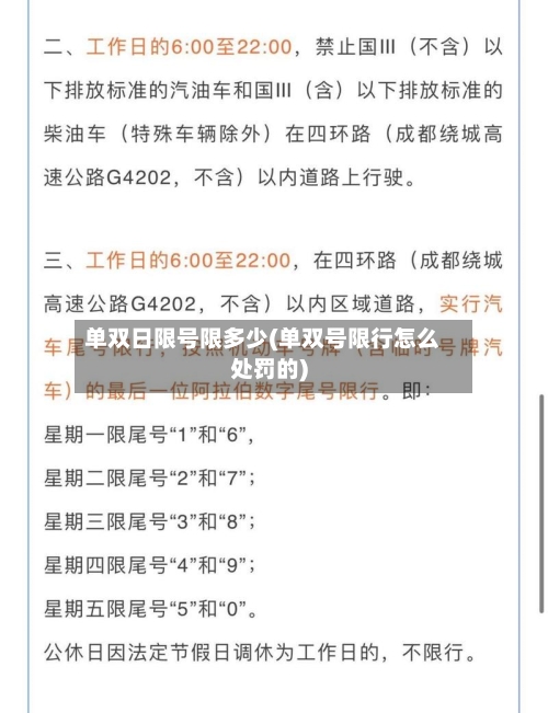 单双日限号限多少(单双号限行怎么处罚的)-第2张图片