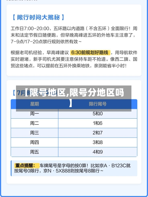 【限号地区,限号分地区吗】