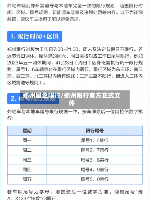 郑州国企限行/郑州限行官方正式文件-第3张图片