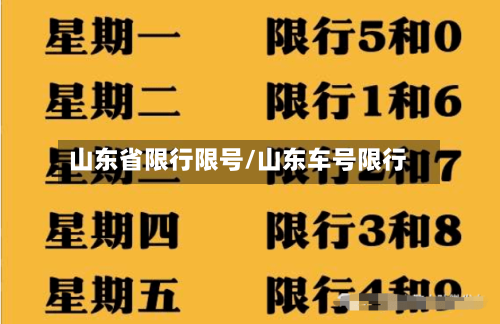 山东省限行限号/山东车号限行-第2张图片