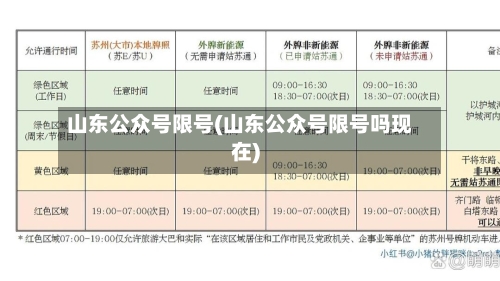 山东公众号限号(山东公众号限号吗现在)