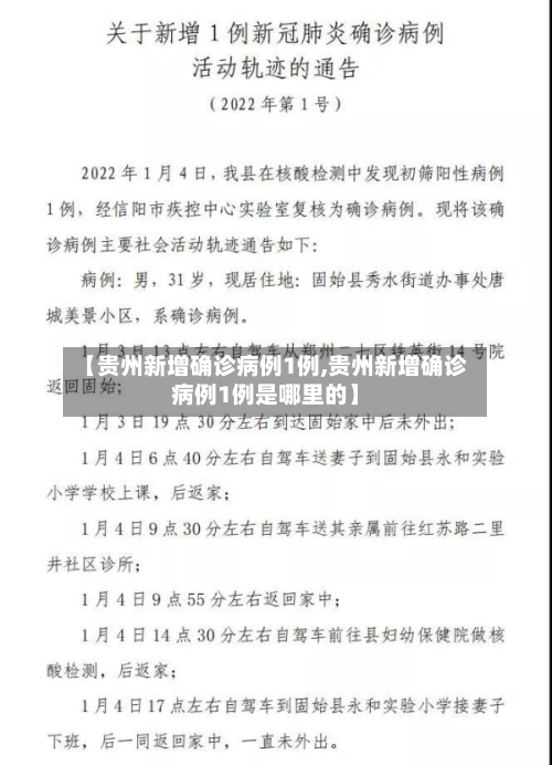 【贵州新增确诊病例1例,贵州新增确诊病例1例是哪里的】-第2张图片