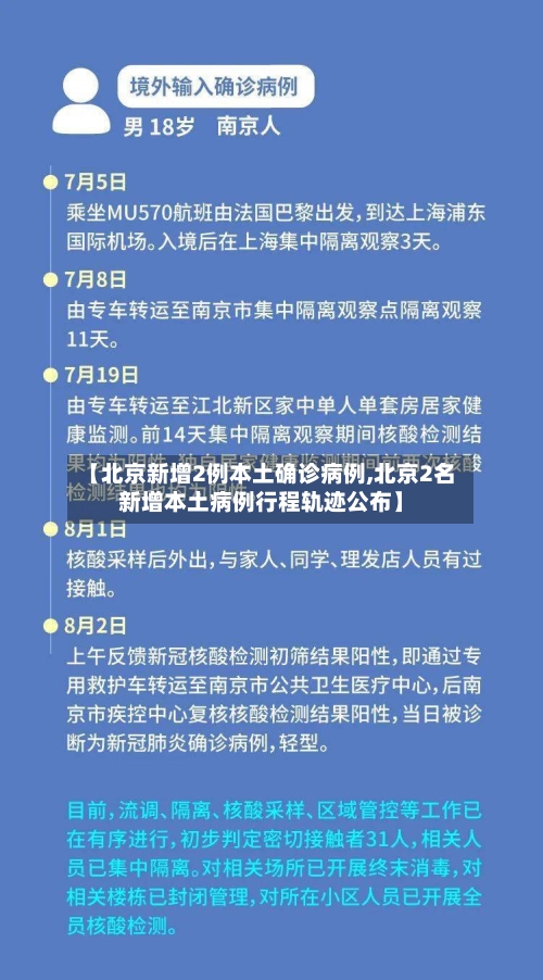【北京新增2例本土确诊病例,北京2名新增本土病例行程轨迹公布】