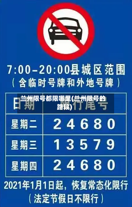 兰州限号都限哪里(兰州限号的路段)-第3张图片