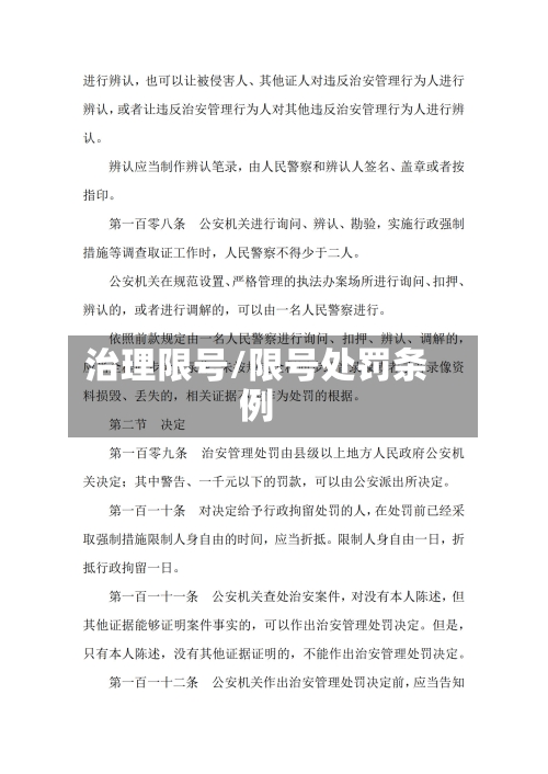 治理限号/限号处罚条例