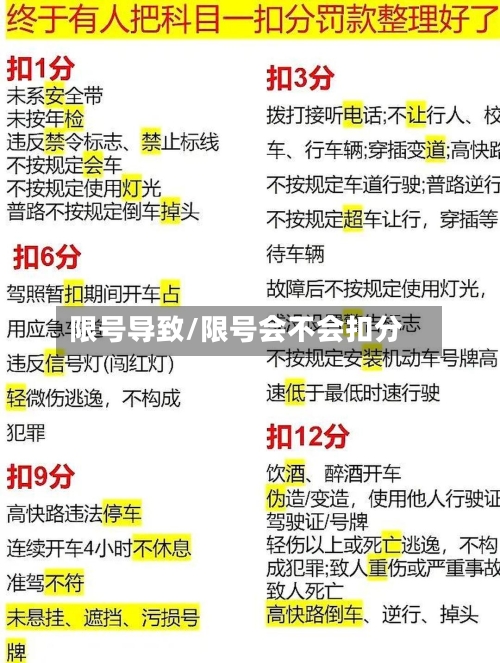 限号导致/限号会不会扣分-第2张图片