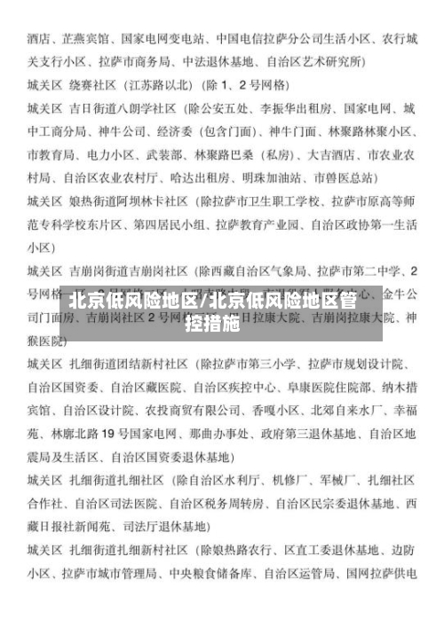 北京低风险地区/北京低风险地区管控措施