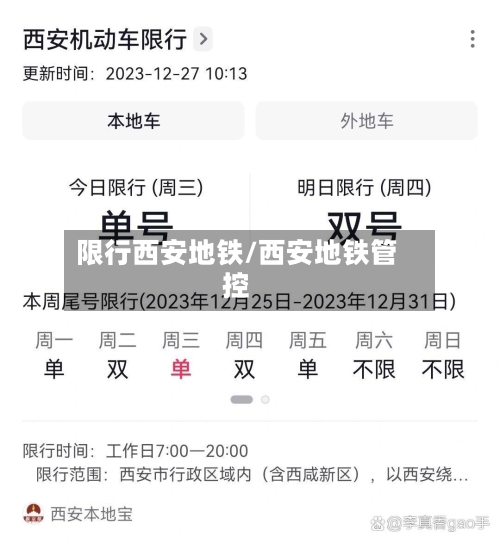 限行西安地铁/西安地铁管控-第2张图片