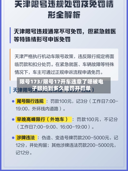 限号173/限号17开车违章了嗯被电子眼拍到多久能罚开罚单-第2张图片