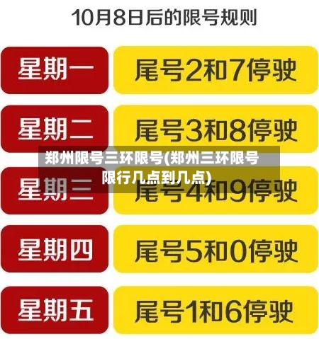 郑州限号三环限号(郑州三环限号限行几点到几点)
