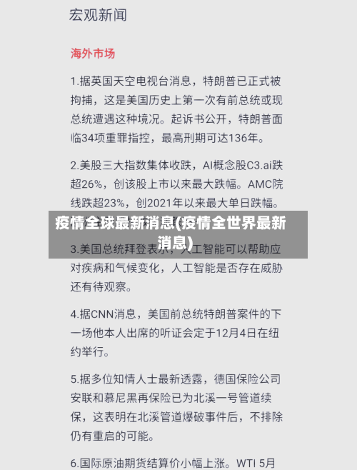 疫情全球最新消息(疫情全世界最新消息)