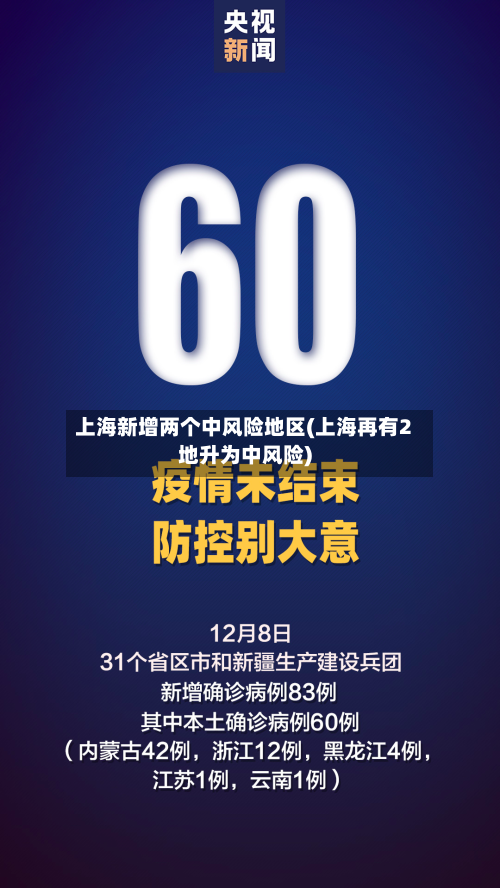 上海新增两个中风险地区(上海再有2地升为中风险)