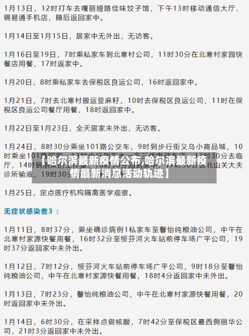【哈尔滨最新疫情公布,哈尔滨最新疫情最新消息活动轨迹】-第3张图片