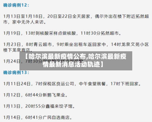 【哈尔滨最新疫情公布,哈尔滨最新疫情最新消息活动轨迹】-第2张图片