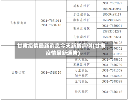 甘肃疫情最新消息今天新增病例(甘肃疫情最新通告)-第2张图片