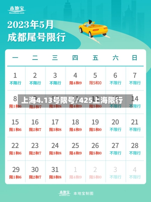 上海4.13号限号/425上海限行