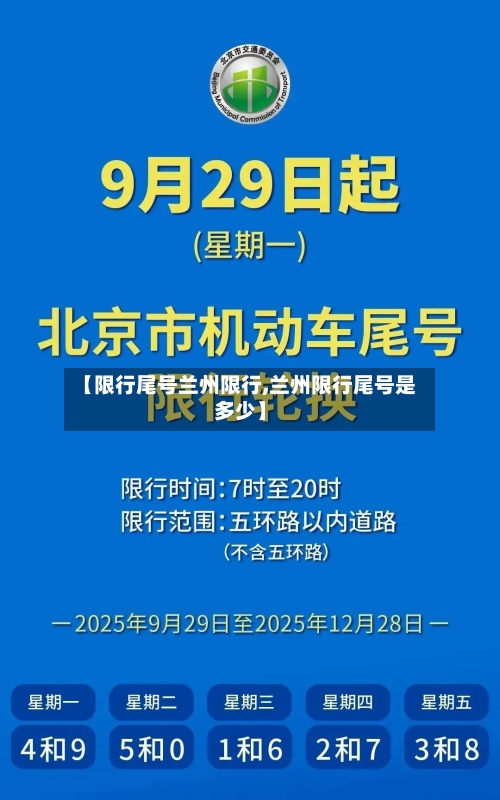 【限行尾号兰州限行,兰州限行尾号是多少】