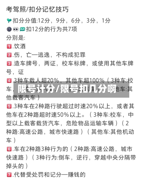 限号计分/限号扣几分啊-第2张图片