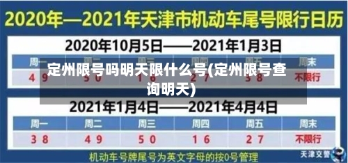 定州限号吗明天限什么号(定州限号查询明天)