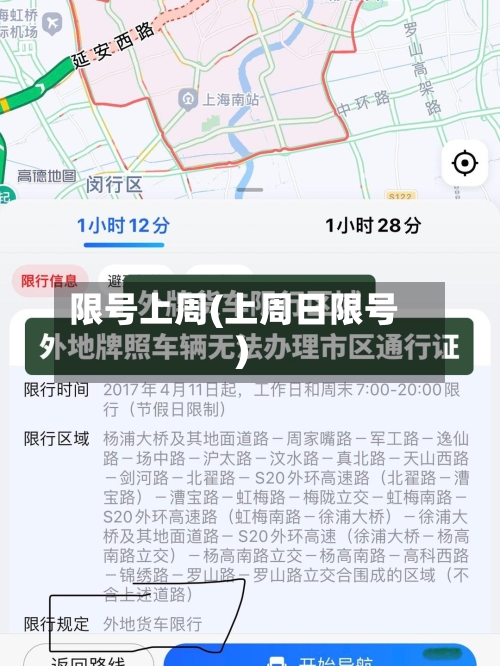 限号上周(上周日限号)