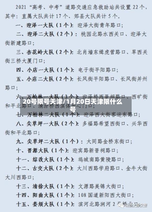 20号限号天津/1月20日天津限什么号