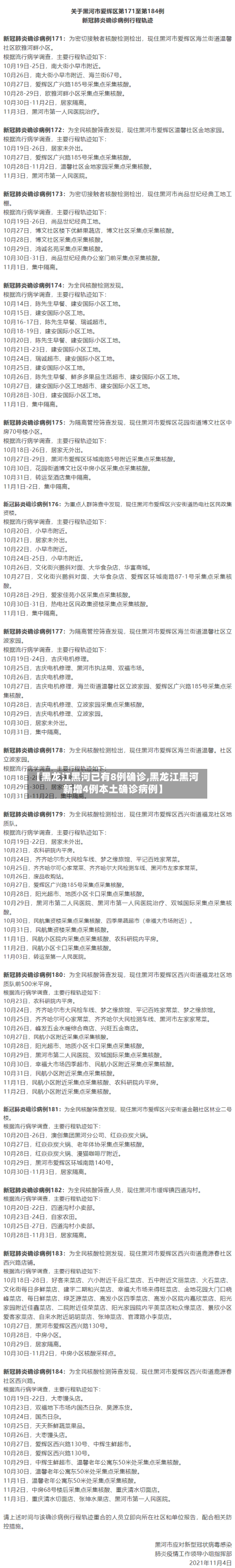 【黑龙江黑河已有8例确诊,黑龙江黑河新增4例本土确诊病例】-第2张图片