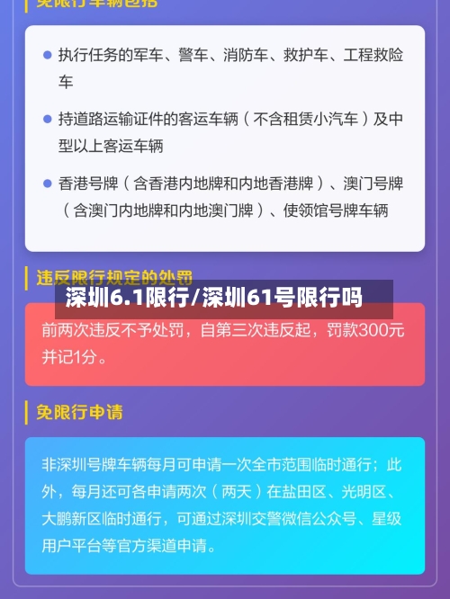 深圳6.1限行/深圳61号限行吗-第2张图片
