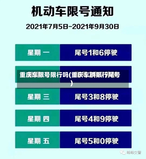 重庆车限号限行吗(重庆车辆限行尾号)