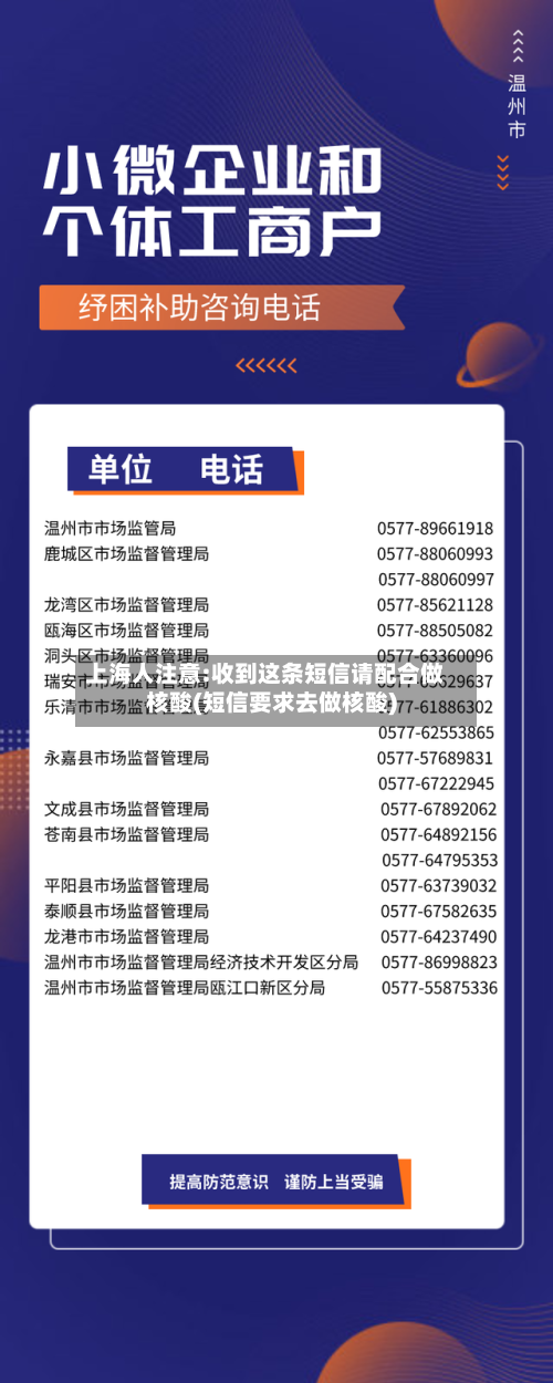 上海人注意:收到这条短信请配合做核酸(短信要求去做核酸)