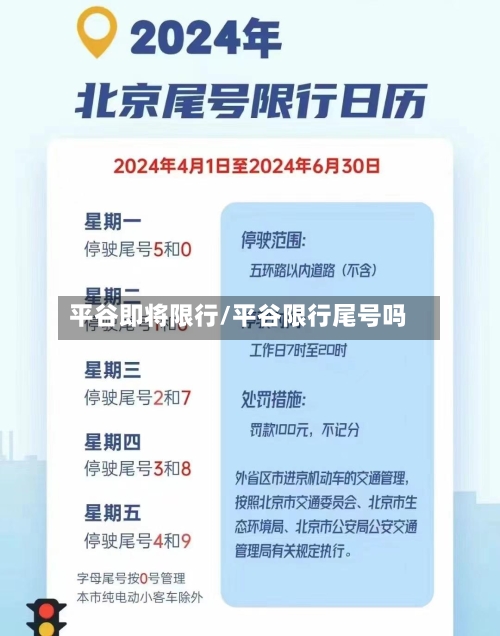 平谷即将限行/平谷限行尾号吗-第2张图片