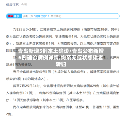 青岛新增5例本土确诊/青岛公布新增6例确诊病例详情,均系无症状感染者转归-第3张图片